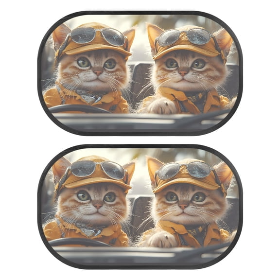 Jeiento Cute Cats Baby Car Sun Shade for Side Window 2pcs Window Car Shades for Baby Universal Car Window Shades for Side Window Car Rear Window Shade Protector for Kids
