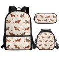 thumbnail image 1 of Jeiento Cute Dachshund Backpack and Lunch Box Set for Girls 7-10 10-12 School Bags Elementary Bookbag with Lunch Bag Pencil Case Middle Preschool Bagpack Kids Daycare Rucksack Satchel Beige, 1 of 7