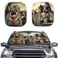 thumbnail image 1 of Jeiento Cute Dog Car Windshield Sun Shade Car Windshield Cover Sun Shade 2 Piece Sun Shade for Truck Windshield Foldable Windshield Sun Shade Funny Auto Accessory Fit for Most Cars Sedan Truck SUV, 1 of 7
