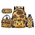 thumbnail image 1 of Jeiento Cute Giraffe 17 Inch Bookbag Set for Kids 4-Piece Lunch Bag Pencil Case Water Bottle Holder Lightweight Large Capacity School Backpack for Boys Girls, 1 of 7