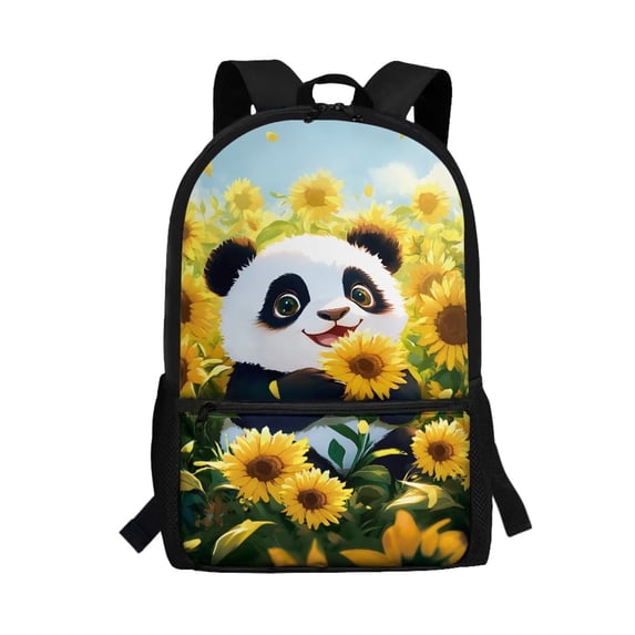 Jeiento Cute Panda School Bags for Girls 7-10 10-12 Cute Backpack for Elementary School Bag Packs Sunflower Preschool Middle Bookbag Travel Laptop Backpacks Daypack for Boys