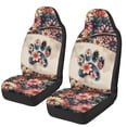 thumbnail image 1 of Jeiento Cute Paw Car Seat Covers Breathable Front Seat Covers Easy Installation Stretch Polyester Fabric Cover Protection Boho Floral Interior Auto Accessories Universal Fit Most Cars SUV, 1 of 7