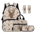 thumbnail image 1 of Jeiento Deer Camo Bow 17 Inch Large Capacity 4-Piece Backpack Set, Lightweight Hunting Style School Bag for Boys Teenagers Back to School, 1 of 8