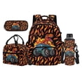 thumbnail image 1 of Jeiento Dinosaur 17 Inch Boys Girls Schoolbag and Backpack Set 4-Piece Lunch Bag Pencil Case Water Bottle Holder Cool Flame Lightweight Large Capacity Book Bag, 1 of 7