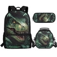 thumbnail image 1 of Jeiento Dinosaur Backpack for Kids Boys 3pcs School Bags Primary School Bookbags Set Backpacks with Lunch Box and Pencil Case Green, 1 of 7