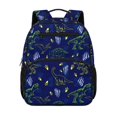 thumbnail image 1 of Jeiento Dinosaur Preschool Toddler Bag for Girls 2-5, 13.5 Inch Lightweight Kids Backpack, 5 Pocket Bookbag with 2 Mesh Side Pockets for Water & Snacks, Blue, 1 of 7