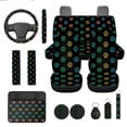 thumbnail image 1 of Jeiento Dog Paw Print Car Accessories 13pcs Car Seat Covers and Steering Wheel Cover Seat Belt Pad Cover Auto Armrest Cover Cushion Keychain Cup Holders Cute Automobile Accessory Decor, 1 of 8