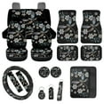 thumbnail image 1 of Jeiento Dragonfly 17 Piece Car Seat Covers Full Sets, Car Front/Back Seat Cover with Car Floor Mats Steering Wheel Cover Car Armrest Cover Seat Belt Pads Cup Coaster Floral Keychain, 1 of 8