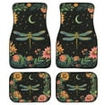 thumbnail image 1 of Jeiento Dragonfly Car Floor Mats Floral Carpets Non-Slip Vehicle Rugs Floor Carpet Universal Fit for Most Cars SUV Truck Van, 4 Pcs Set, 1 of 1