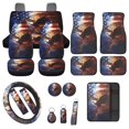 thumbnail image 1 of Jeiento Eagle Car Seat Cover Full Set Floor Mats US Flag Steering Wheel Cover Seatbelt Pad Armrest Cover Cup Coaster Keychains Patriotic 4Th of July Universal Auto Interior Accessories Set 17 Pack, 1 of 8