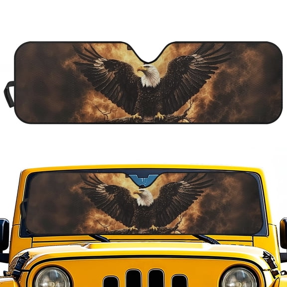 Jeiento Eagle Windshield Sunshade, Sun Visor for UV Rays & Heat Protection, Suitable for Wrangler, Compass, Gladiator & Renegade , Accessories for Jeep Wrangler