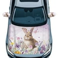thumbnail image 1 of Jeiento Easter Bunny Car Hood Cover Pack with Mirror Covers 3 Pcs Combo Set Easy to Clean Car Decorations Frost Snow Protection Cover with Two Buckles Universal Size for Sedans, 1 of 7