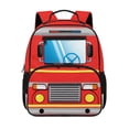 thumbnail image 1 of Jeiento Fire Truck Toddler Backpack for 3-5 Year Old Boys, 13.5 Inch Preschool Bag, Lightweight Kids School Backpack with 2 Side Mesh Pockets, 1 of 7