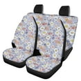 thumbnail image 1 of Jeiento Floral Flowers Saddle Blanket Car Seat Covers Full Set Non Slip Front Seat Cover and Rear Split Bench Protection Universal Fit for Vehicles,Set of 4, 1 of 7
