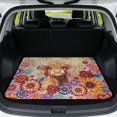 thumbnail image 1 of Jeiento Floral Highland Cow Van Cargo Liner Boho Flower Trunk Protection Cargo Liner All Weather Trunk Mat for SUV for Camping Hiking Beach Trips, 1 of 7