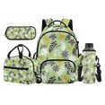 thumbnail image 1 of Jeiento Flowers 17 Inch Backpack Set 4-Piece Lunch Bag Pencil Case Water Bottle Holder Lightweight Large Capacity School Bookbag for Kids Boys Girls Students, Green, 1 of 7