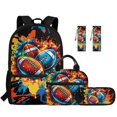thumbnail image 1 of Jeiento Football 17 Inch Kids Backpack 5 Pcs Set for Boys Lightweight Breathable School Bag with Lunch Bag, Pencil Case and Bookmarks for 9-12 Years Old, 1 of 8
