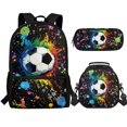 thumbnail image 1 of Jeiento Football Backpack and Lunch Box Set for Boys 7-10 10-12 School Bags Elementary Bookbag with Lunch Bag Pencil Case Splash Ink Middle Preschool Bagpack Kids Girls Daycare Rucksack Satchel, 1 of 7