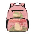 thumbnail image 1 of Jeiento Frog 13.5 Inch Kids Lightweight Preschool Backpack for Toddler Girls, Mushroom School Bag for 2-5 Year Old, 5 Compartment Bookbag, Pink, 1 of 7