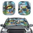 thumbnail image 1 of Jeiento Funny Frogs 2 Piece Foldable Car Windshield Sun Shade Front Windshield Shade for Sun Auto Interior Protector Auto Sun Heat and UV Rays Blocker for SUV Truck Van Sedans, 1 of 6