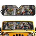 thumbnail image 1 of Jeiento Funny Frogs Front Windshield Sunshade Fit for Jeep Wrangler JL/JLU 2018-2024 & Jeep Gladiator JT 2020-2024 Foldable Window Shade Sun Visor Protector Blocks UV Rays, 1 of 6
