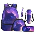 thumbnail image 1 of Jeiento Galaxy Backpack Set of 5 Cat 17 Inch Adjustable Padded Straps Backpack with Lunch Box Pencil Pouch for 9-12 Years Old Kids Middle School School Supply Set, 1 of 7