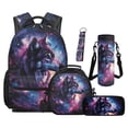 thumbnail image 1 of Jeiento Galaxy Backpack Set for 9-12 Years Old 5 Pcs Wolf 17 Inch Lightweight Bookbag with Insulated Lunch Bag Pencil Case for Elementary School Gift for Son, 1 of 7