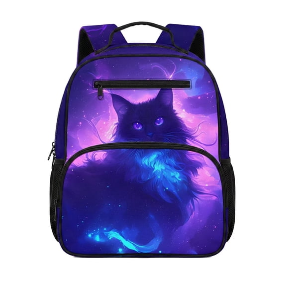 Jeiento Galaxy Cat 13.5 Inch Toddler Backpack for 2-5 Year Old, Lightweight Preschool Bag for Boys & Girls, Kids School Backpack