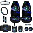 thumbnail image 1 of Jeiento Galaxy Mushroom 12 PCS Car Seat Covers for Front Seats with Steering Wheel Cover Seat Belt Covers Armrest Pad Trash Bin Sunglass Pocket Rear View Mirror Cover Coasters Keychain, 1 of 7
