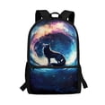 thumbnail image 1 of Jeiento Galaxy Sky Wolf Backpack for Boys 6-8 8-12 School Bags Elementary Middle School Bookbag Rucksack for Kids 17inch Laptop Backpacks Girls Kindergarten Schoolbag Daypack, 1 of 6