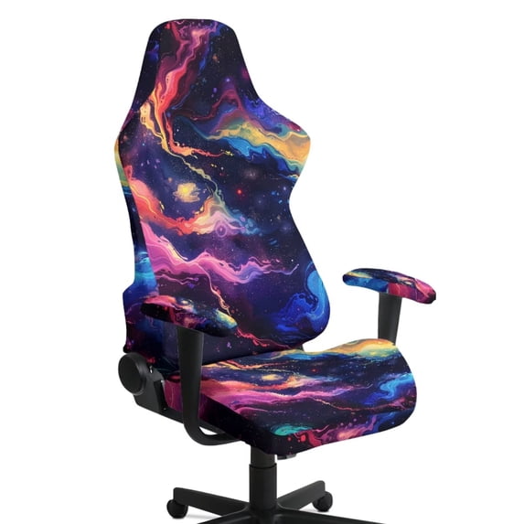 Jeiento Galaxy Space Gaming Chair Cover Stretchable Elastic Gaming Chair Slipcover 4 Piece with Armrest Covers Anti-Scratch & Washable for Reclining Racing Gaming Game Chairs