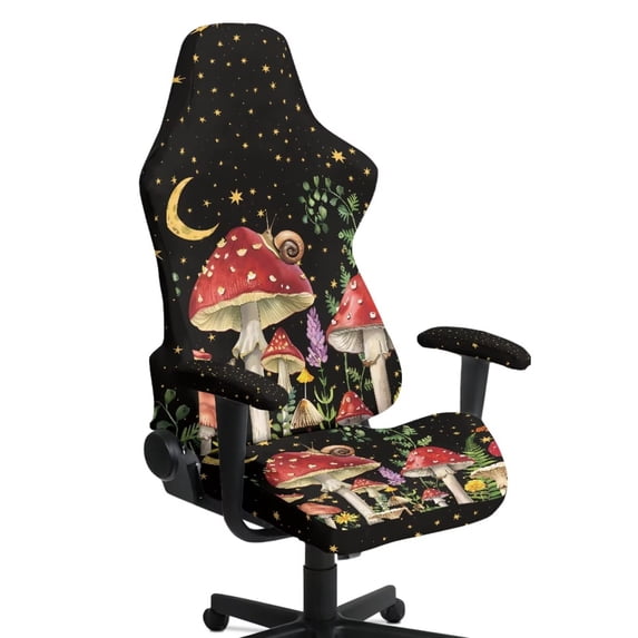 Jeiento Gaming Chair Cover Stretchable Computer Chair Cover for Pet Protection Aesthetic Mushroom Gaming Chair Slipcover Anti-Scratch & Washable for Home Gamer Spaces