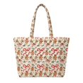 thumbnail image 1 of Jeiento Gingerbread Christmas Print Quilted Tote Bag for Women Large Capacity Shoulder Purse Handle Handbag for Holiday Shopping Work Travel Festive Gift, 1 of 7