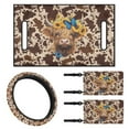 thumbnail image 1 of Jeiento Golf Cart Seat Covers 4 PCS with Steering Wheel Cover and 2PCS Golf Cart Flags Highland Cattle Pattern Golf Cart Seat Towel Steering Wheel Cover Decorations Golf Cart Flag, 1 of 5