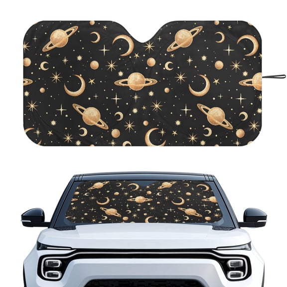 Jeiento Gothic Galaxy Sunshade Visor Foldable Car Windshield Sun Shade Sun Shade for UV Protection Auto Interior Protector Easy Installation Fit Most Car, Truck, Suv, or Van