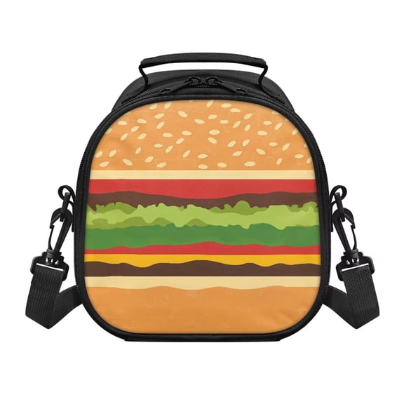 Jeiento Hamburger Lunch Bag for Girls 10-12 8-10 Boys Lunch Box Kids Food Containers Reusable Lunchbox Bags for School Work Office Shopping Cooler Tote Bag