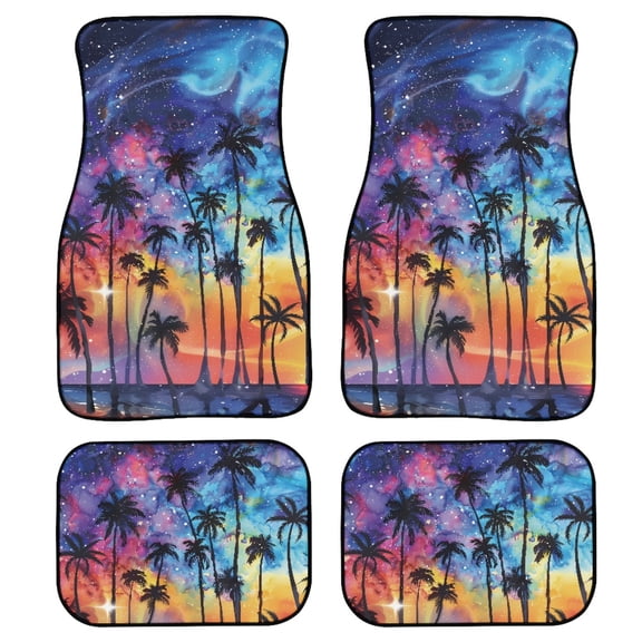 Jeiento Hawaii Style Car Floor Mats for Women Men Heavy-Duty Rubber Backing Automotive Interior Accessory Universal Fit for Most Cars, Sedan, SUV, Truck