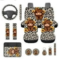 thumbnail image 1 of Jeiento Highland Cow Car Accessories 13pcs Car Seat Covers and Steering Wheel Cover Sunflower Seat Belt Pad Cover Auto Armrest Cover Cushion Keychain Cup Holders, 1 of 8