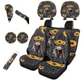 thumbnail image 1 of Jeiento Highland Cow Car Seat Cover Full Set 11 Pieces, with Auto Seat Cover Gear Shift Knob Cover Handbrake Cover Leopard Print Headrest Covers Keychain Coaster Universal Fit SUV Truck Van Sedan, 1 of 7