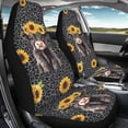 thumbnail image 1 of Jeiento Highland Cow Car Seat Covers Full Set of 2 Vehicle Front Seats Covers Leopard Print Bucket Seat Cover Stretchy Washable Auto Accessories Universal Fit for Most Vehicles, 1 of 7
