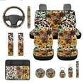 thumbnail image 1 of Jeiento Highland Cow Car Seat Covers Full Set Auto Interior Accessories 13 Pcs Sunflower Car Accessories with Steering Wheel Cover, Seat Belt Pads, Armrest Cover, Keychains, Lipstick Holder, 1 of 8