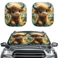thumbnail image 1 of Jeiento Highland Cow Car Sun Shade Windshield Foldable Automotive Windshield Sunshades 2 Pcs Truck Windshield Sun Shade Cute Car Accessories Decor Universal Fit for Most Vehicles, 1 of 7