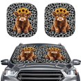 thumbnail image 1 of Jeiento Highland Cow Leopard Car Sun Shade for Windshield Sun Shield for Front Window Blocks UV Rays Soft Heat Reflector-Keep Your Vehicle Cool Car Interior Accessories for Sun Heat, 1 of 7