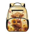 thumbnail image 1 of Jeiento Highland Cow Lightweight Toddler Backpack for Preschool, 13.5 Inch School Bag for 3-5 Year Old Kids, Bookbag with 2 Front Pockets & Mesh Sides, 1 of 7