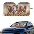 thumbnail image 1 of Jeiento Horse Aztec Car Sun Shade for Windshield Foldable Sunshade Front Window Cover Sun Visor Heat and UV Rays That Keeps Vehicle Cool Universal Vehicle Accessories, 1 of 7