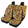 thumbnail image 1 of Jeiento Horse＆Butterfly Car Seat Protectors Full Set Yellow Sunflower Front Seat Covers for Cars with Split Rear Bench Back Seat Cover,Easy to Install,4 Piece Set, 1 of 7