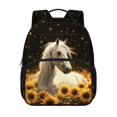 thumbnail image 1 of Jeiento Horse Lightweight Toddler Backpack for Preschool, Sunflower 13.5 Inch Kids School Bag for 3-5 Year Old Boys, Bookbag with 2 Front & 2 Side Pockets, 1 of 7