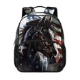 thumbnail image 1 of Jeiento Horse Preschool Backpack for Toddler, American Flag 13.5 Inch Kids School Backpack for Boys 3-5, Lightweight Bookbag with Mesh Side Pockets, 1 of 7