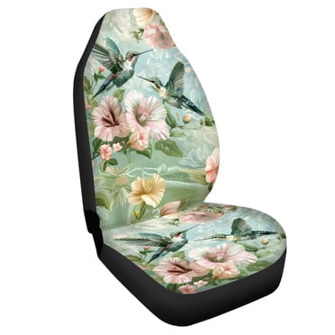 2pcs Car Seat Covers 3d Blue Flowers Pattern Auto Cushion Protector Decorative C