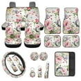 thumbnail image 1 of Jeiento Hummingbird Car Seat Cover Full Set, Universal Fit Seat Covers for Car Front Rear Cover, Floral Floor Mat Center Console Pad Safety Belt Pad for Women Men, Removable, 1 of 8